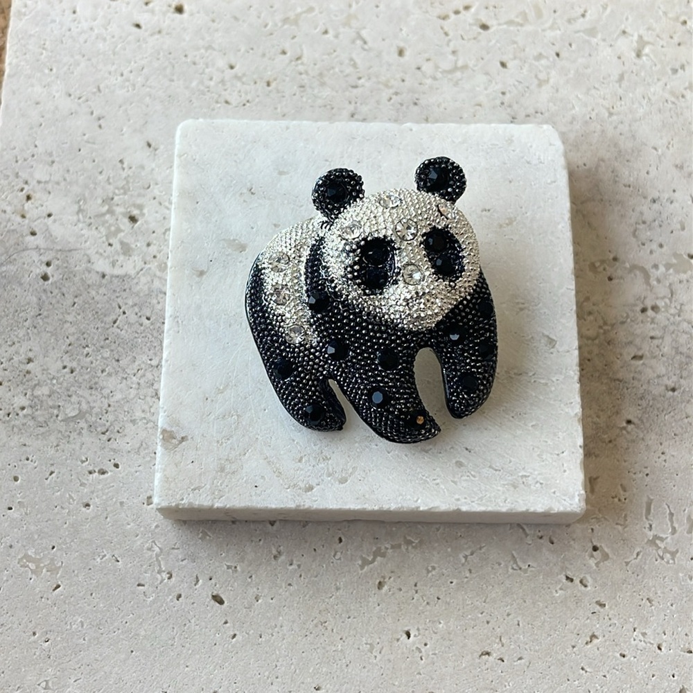Macy's Gemstone Panda Brooch